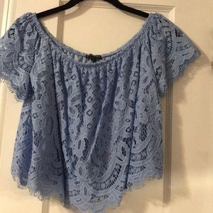 Blue, lace Express crop top